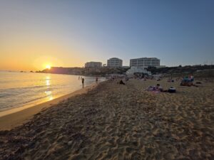 Sunset at the golden bay malta