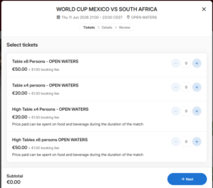 openwaters malta fifa table booking 2026