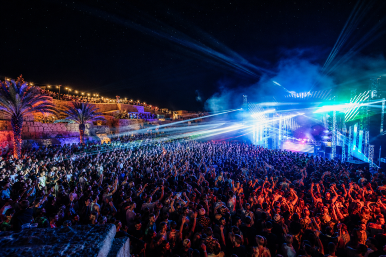 Huge open-air nightclub party at Gianpula Village in the Maltese countryside